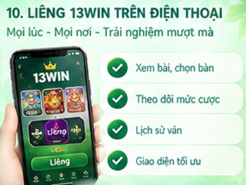 Liêng 13WIN trên điện thoại