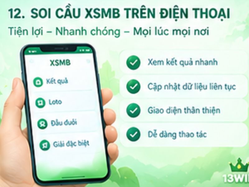 Soi cầu XSMB 13WIN trên điện thoại